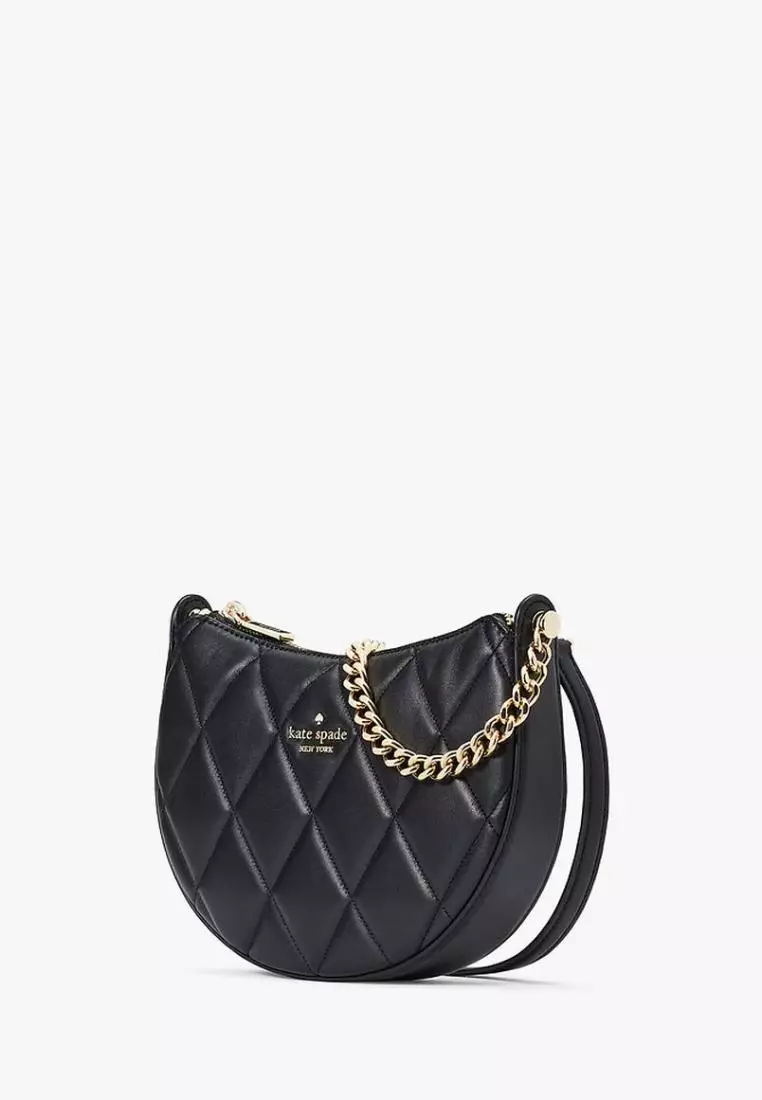 Kate Spade Carey Smooth Quilted Leather Zip Top Crossbody Black