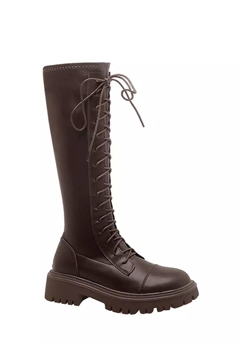 Discount on Twenty Eight Shoes  shoes - SKU: Round Toe Cow Leather Lace Up Long Boots Tld8012-9