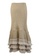 3.1 PHILLIP LIM beige PRE-LOVED PRE-LOVED  3.1 PHILLIP LIM  BEIGE TEXTURED MAXI SKIRT WITH LAYERED FISHTAIL AND OFF WHITE FRINGED MULTI HEMLINE 33BECAA841513BGS_1