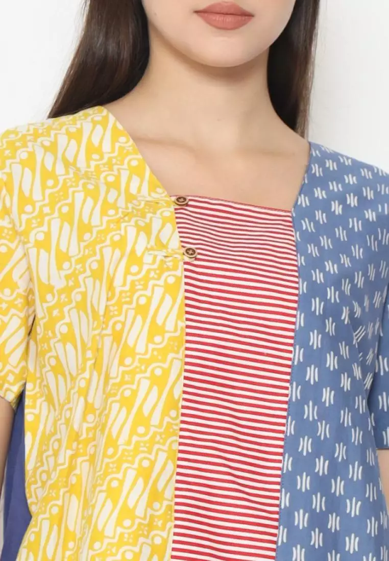 Blouse Batik Wanita - Bhatara Batik Maruki - Atasan Batik Modern Lengan Pendek