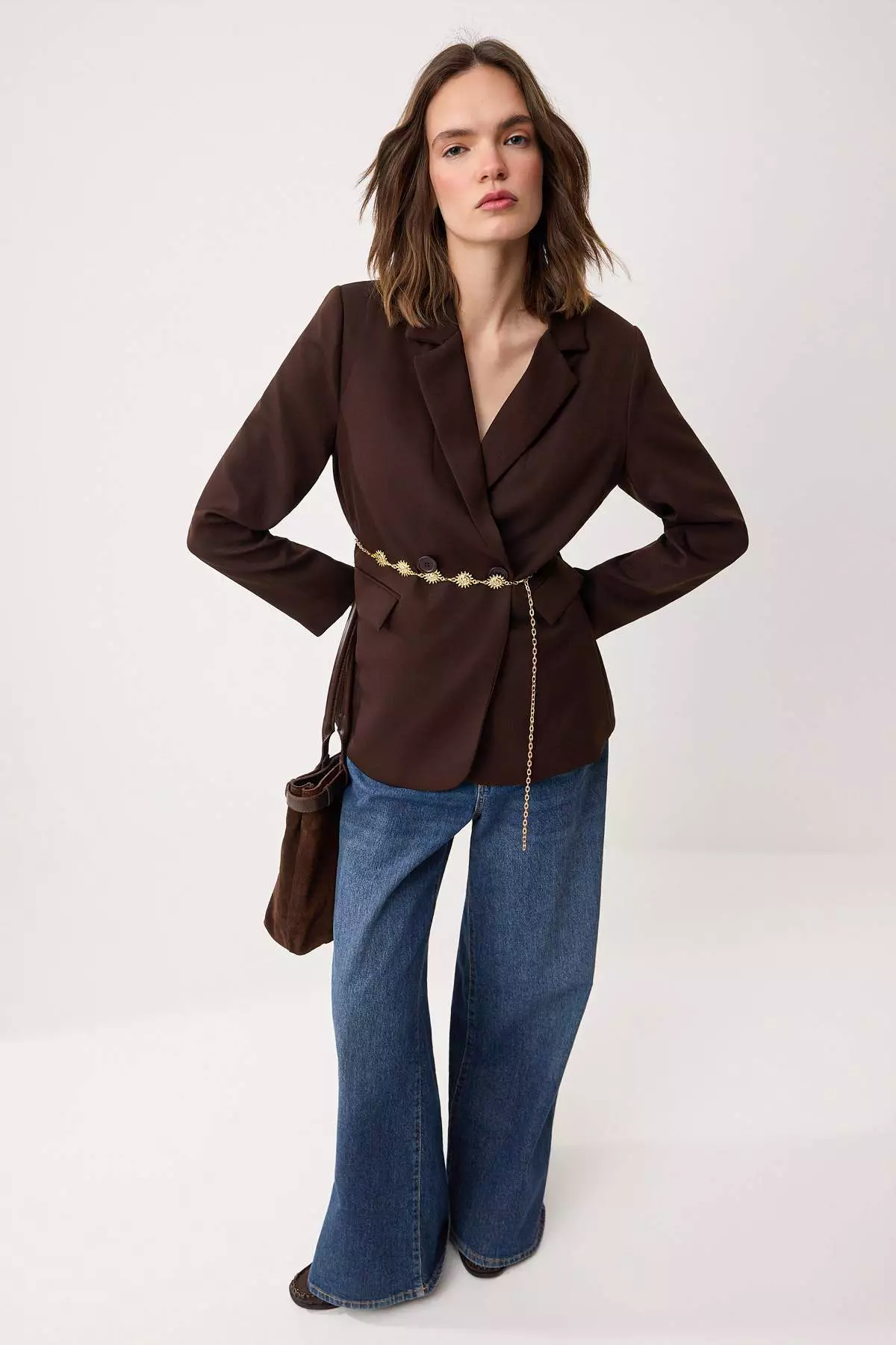Brown Blazer Jacket Twoss26Bc49