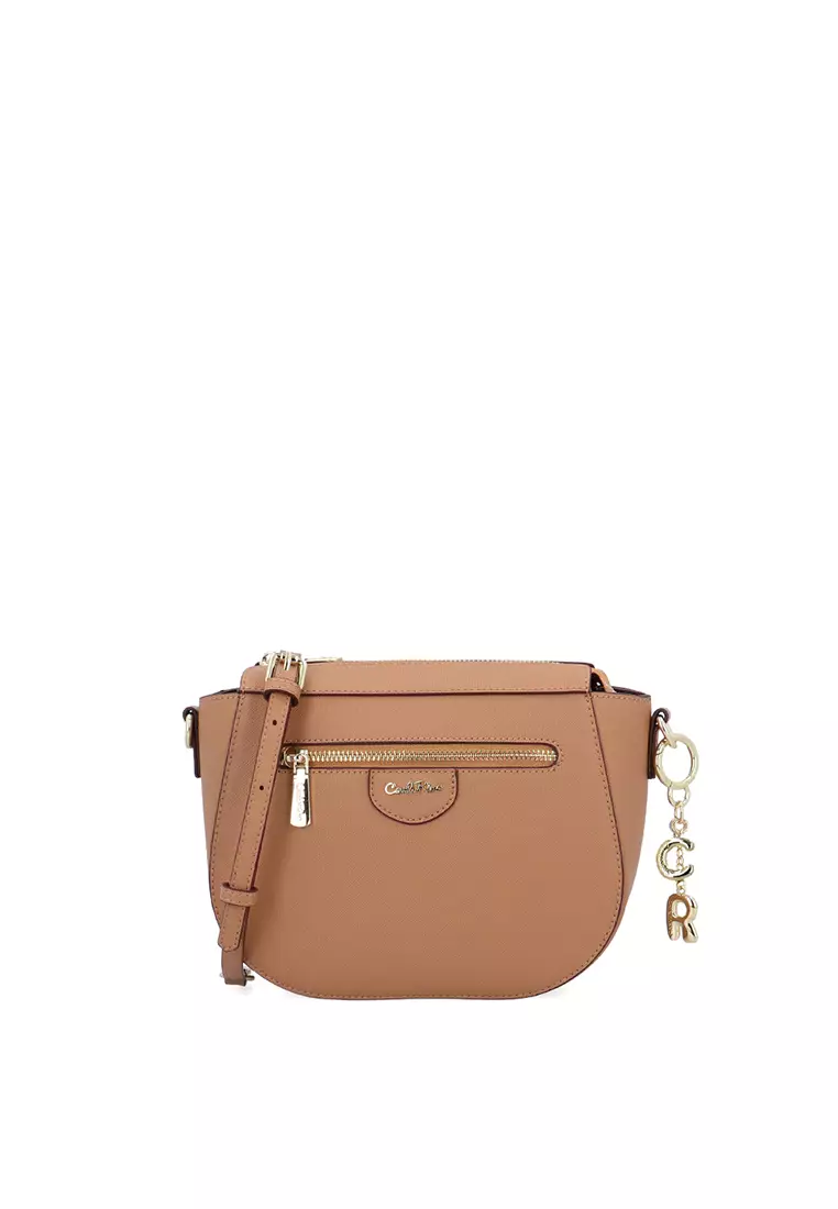Gabbie Zipper Crossbody Bag - Dark Beige