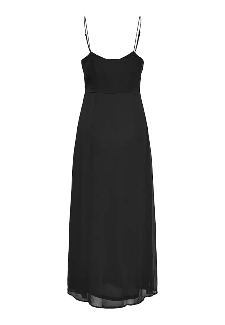 knee length dresses for ladies Black Enchanted Nights Maxi Dress