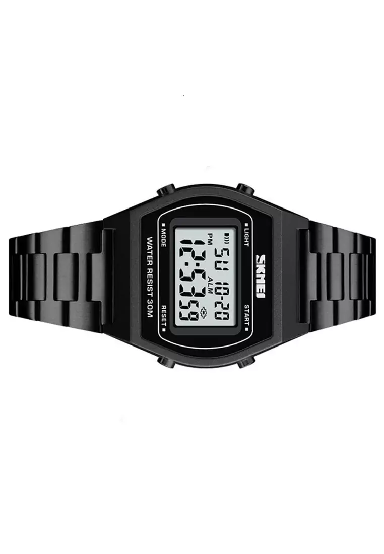Jam Tangan Kasual Digital Pria Waterproof 30m Strap Tali Material Stainless Steel LL07 ORIGINAL