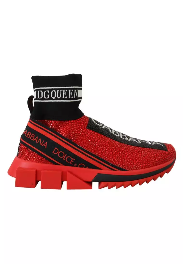 Red nike sock on sale shoes