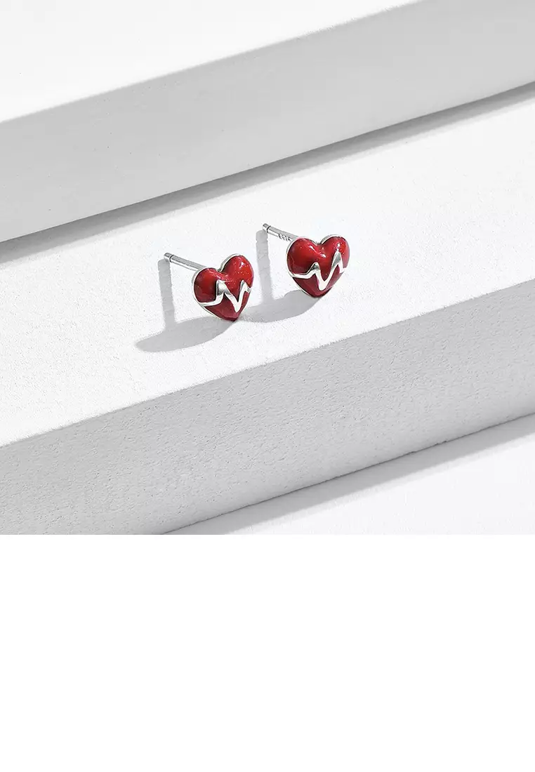 Red heart new arrivals shaped earrings