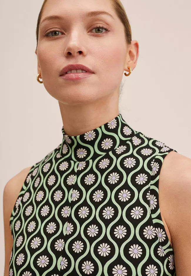 Long Retro Print Jumpsuit