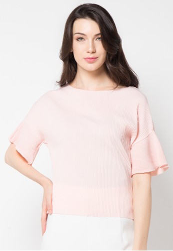 Bell Sleeves Pleated Blouse