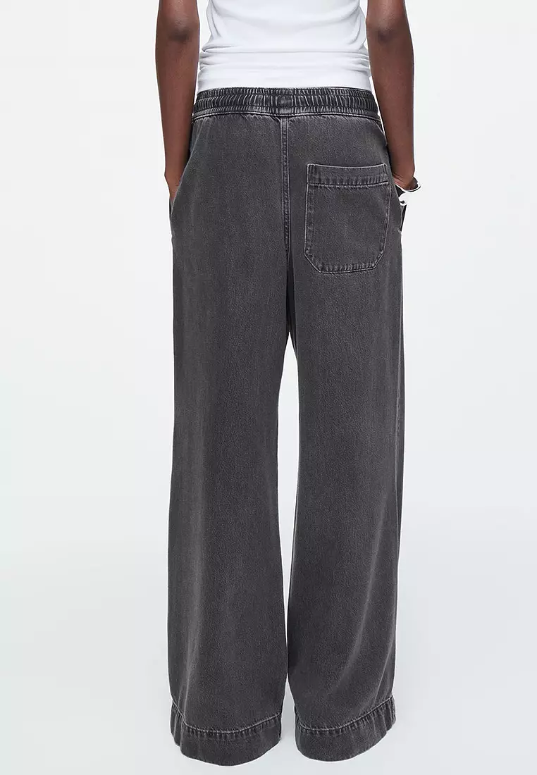 MIX SEVEN】Grey やかましい Wide Denim Pants Q9D1703