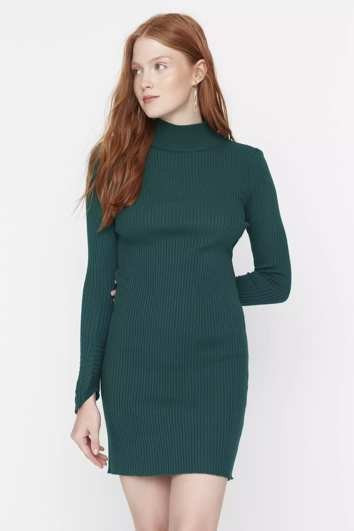 Mock neck knit dress on sale