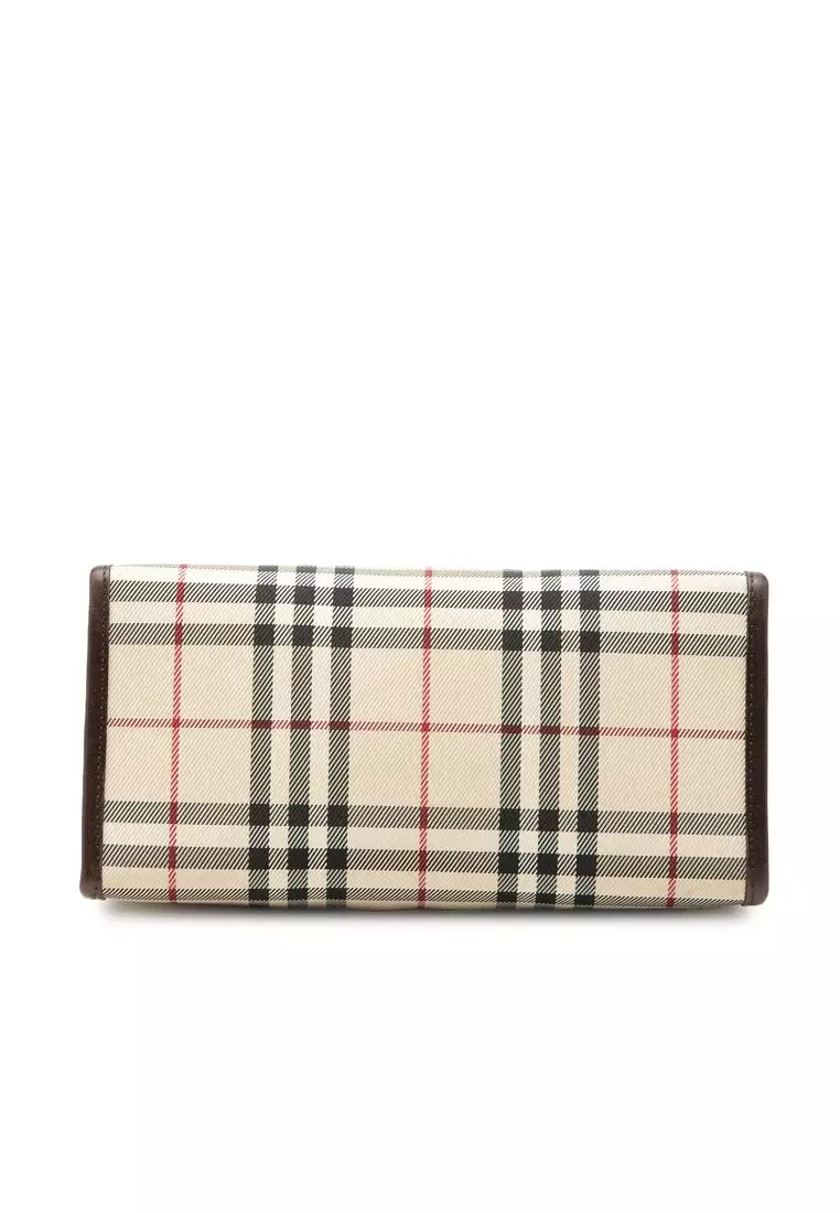 Pre-Loved Burberry House Check Canvas Handbag