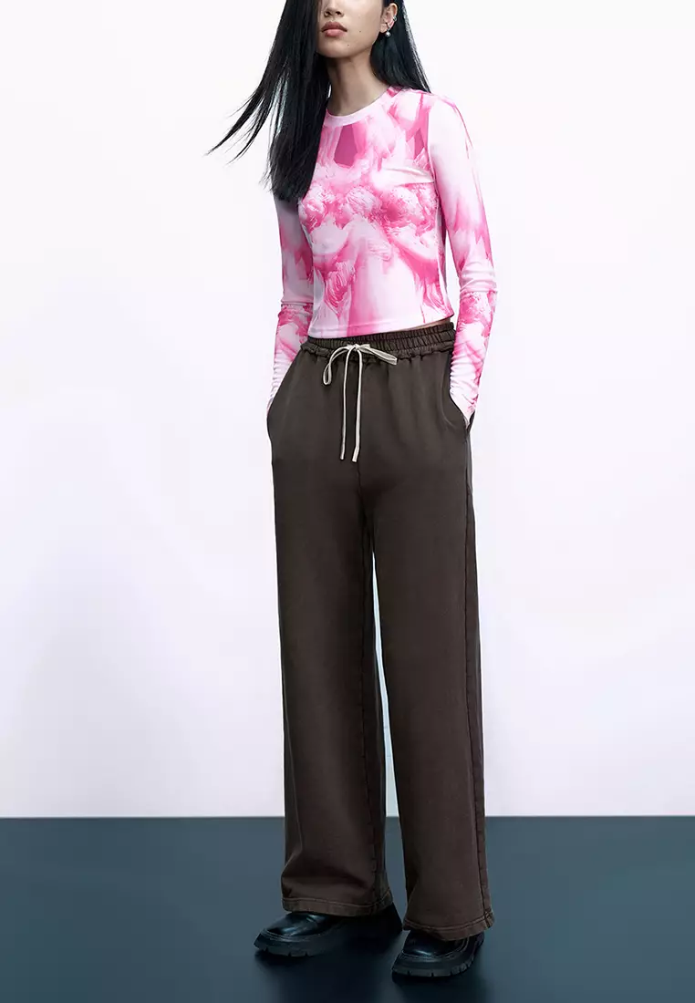 Printed Crew Neck Knitted T-Shirt