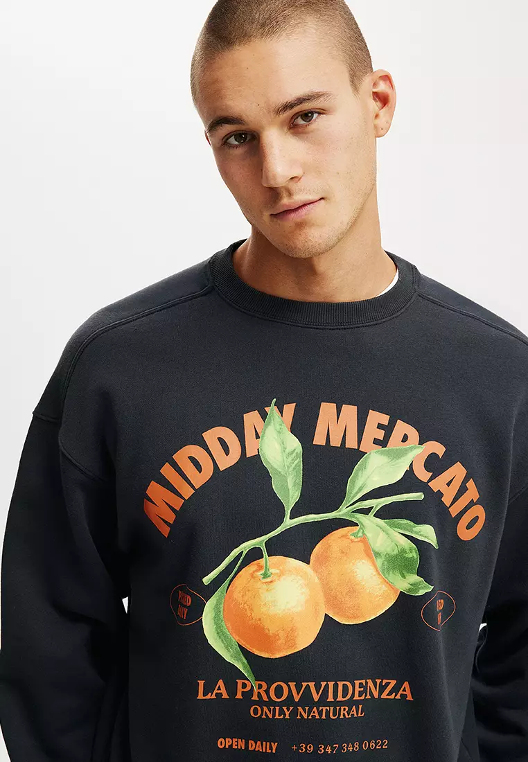 Box Fit Graphic Crew Sweater