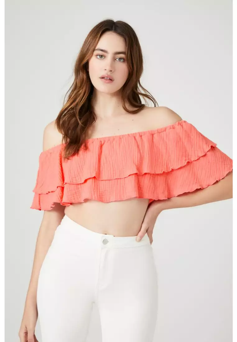 Forever 21 woven top off shoulder hotsell
