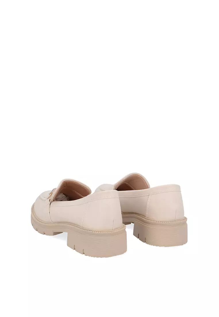 Beige Elise Bucked Loafers