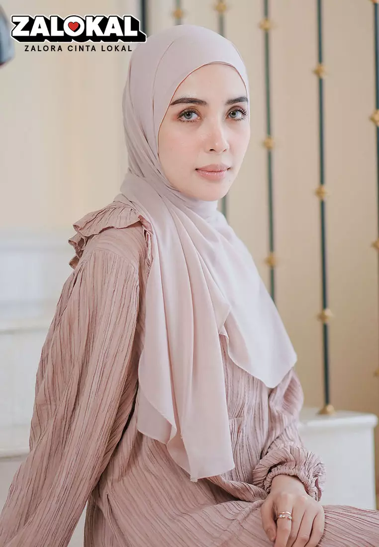 Ovel Shawl (Pashmina Oval Lozy x Hamidah) Nude Cream