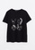 LC WAIKIKI black Printed Cotton Women's T-Shirt 2539DAAC419CF8GS_5