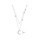 Glamorousky white 925 Sterling Silver Fashion Simple Moon Star Pendant with Cubic Zirconia and Double Necklace 51DB5AC5A260BDGS_2