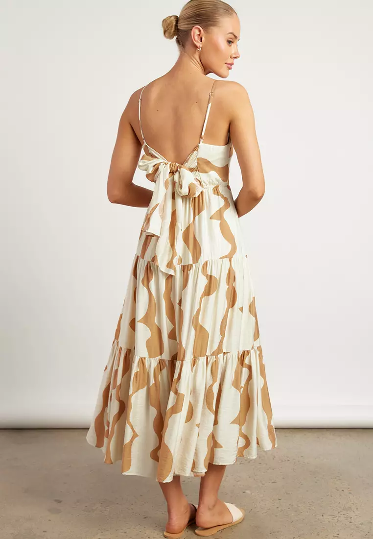 andmary Lona ribbon mini dress / beige andmary Lona ribbon mini