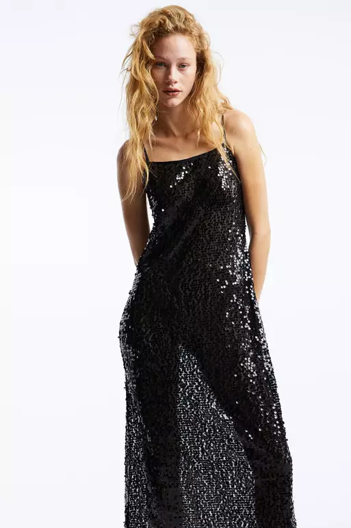 Sequined slip dress