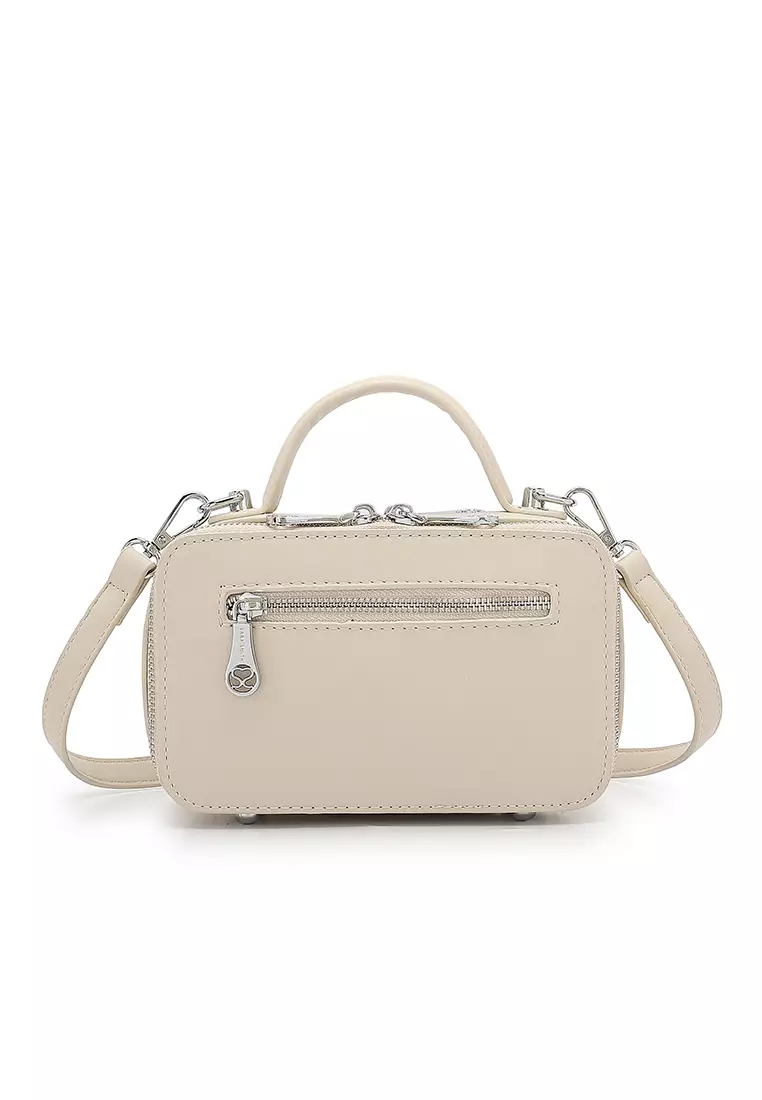 Women's Logo Top Handle Bag / Sling Bag / Crossbody Bag (Tas Selempang / Tas Tangan) - Putih