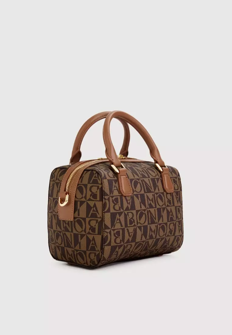 Eterna Small Monogram Satchel Bag Brown