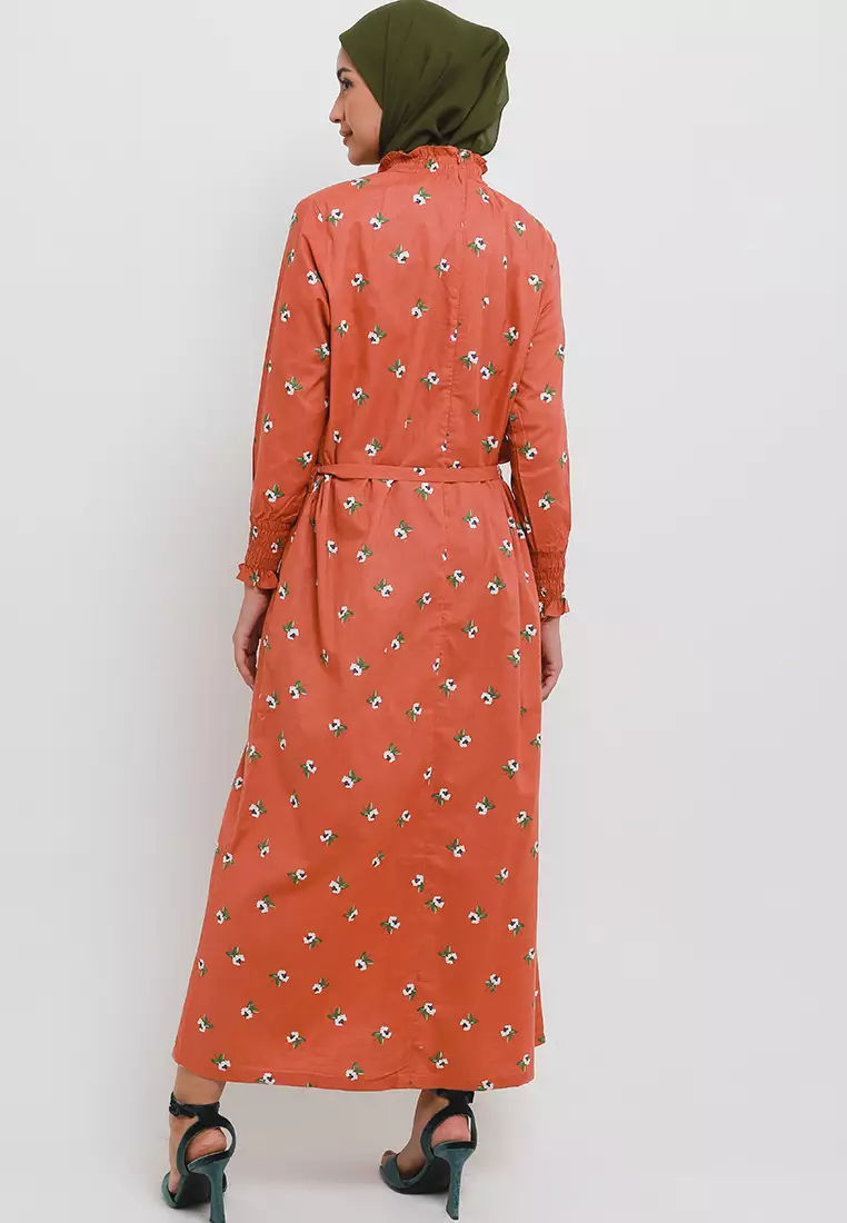 MFMW Danyrose Dress Merah Motif Bunga