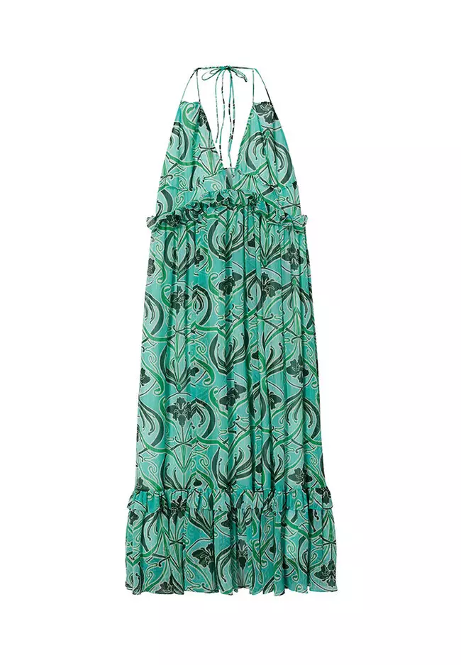 Open Back Printed Dress