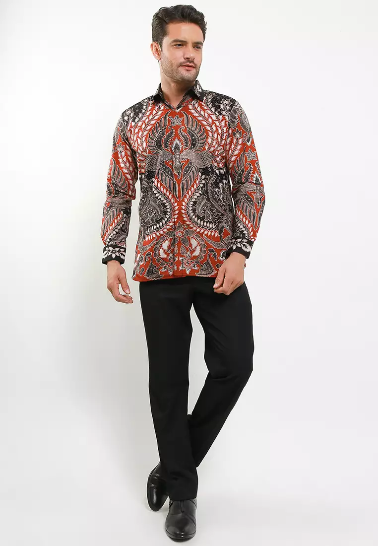 Batik Sablon Malam Adiwijaya Kemeja Batik Pria Premium Slimfit Modern Lengan Panjang