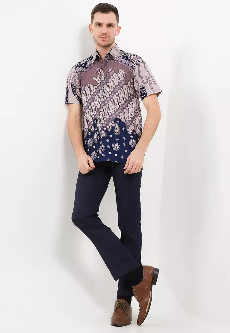 Clara Kemeja Batik Premium Pria Casual Modern Lengan Pendek