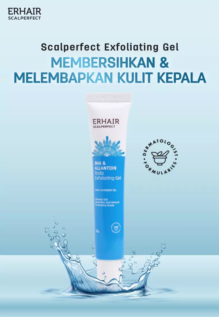 ERHAIR Scalperfect BHA & Allantoin Scalp Exfoliating Gel 30g - Gel eksfoliasi kulit kepala Anti Ketombe | 2% Salicylic Acid
