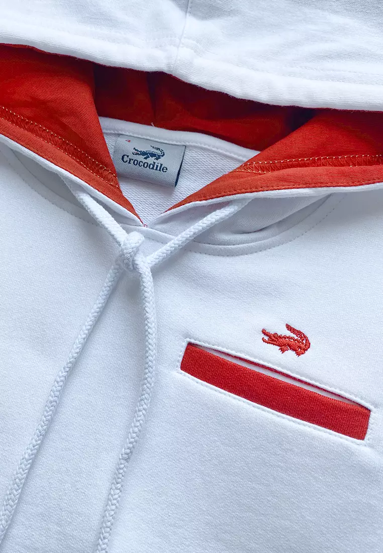 Crocodile HUES 0001 White - Kaos Hoodie Anak Kids Original - Bahan Katun