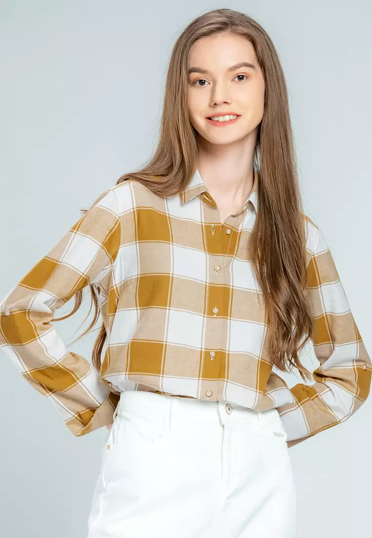 C2 Forlin Brown Kemeja Classic Wanita