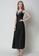 SMROCCO black Silk Spagetti Long Dress Nightie L8007 (Black) C3417AAC188359GS_2