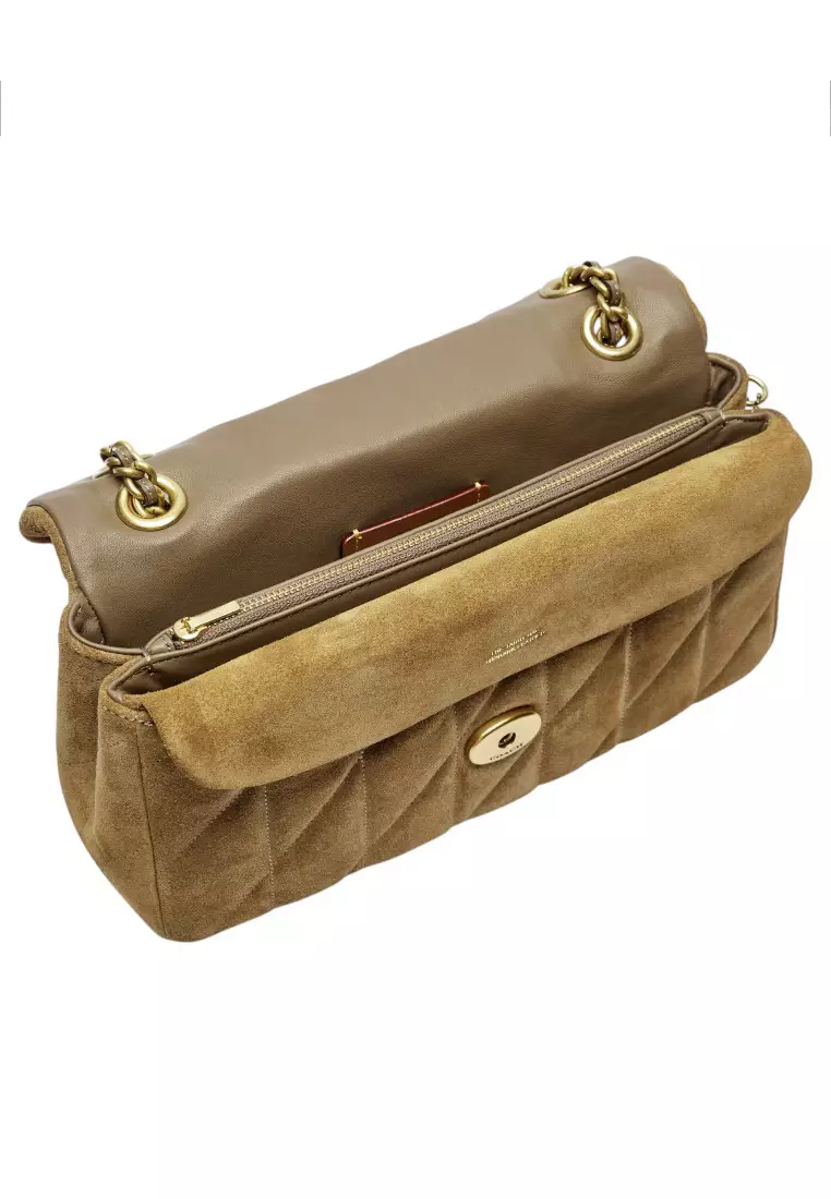 Tabby Shoulder Bag 26 With Quilting - Brass/Cedar