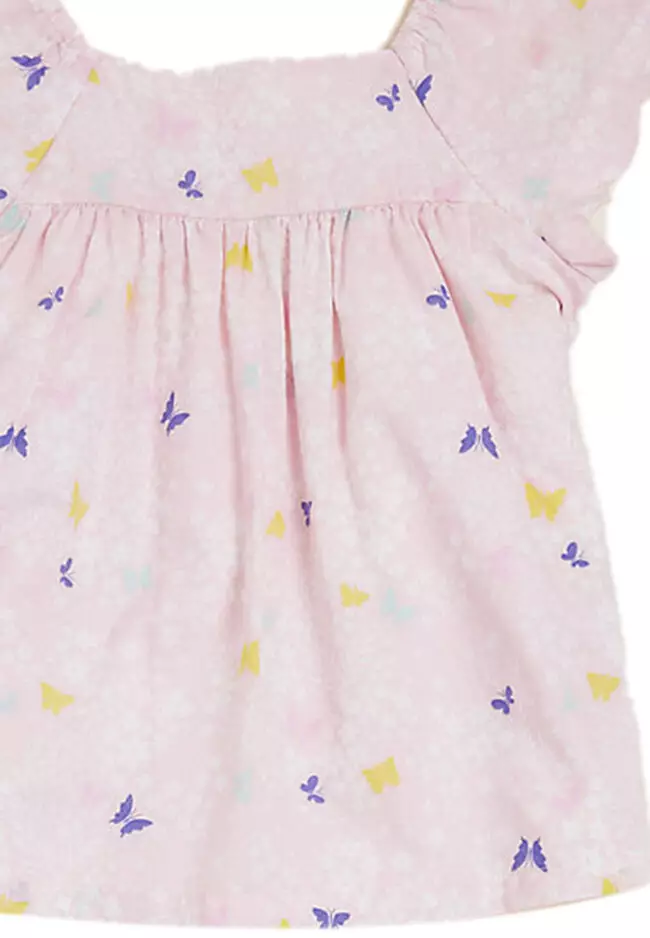 Cotton Butterfly Print Culotte Outfit