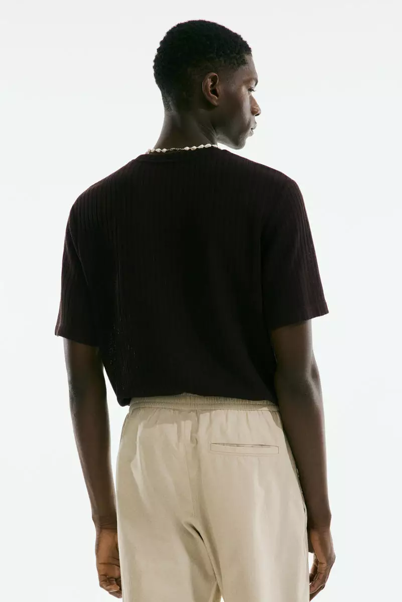 Regular Fit Rib-knit T-shirt