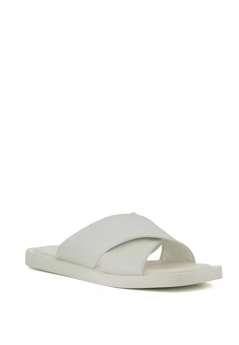 Discount on Dune London  shoes - SKU: Licorice Leather Sandals White