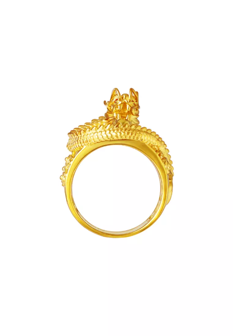 TOMEI【金龙献珠】Dragon Ring, Yellow Gold 916
