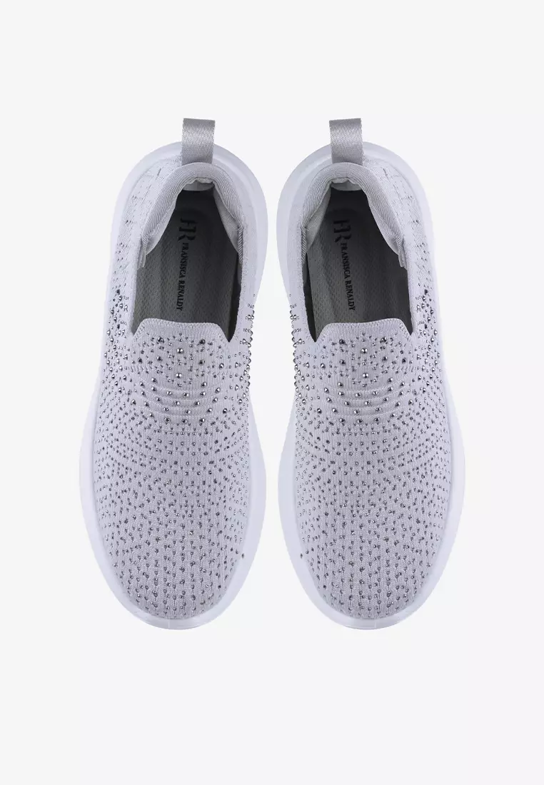 Sepatu Sneakers Slip on Knit Wanita L.Yelan