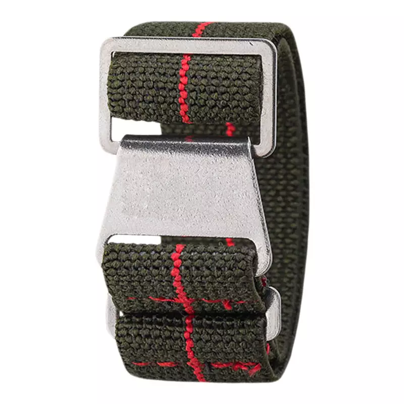 Tali / Strap Guy MN-GRN-RED-20A-V2 Green Nylon Red Stripe Silver Folding