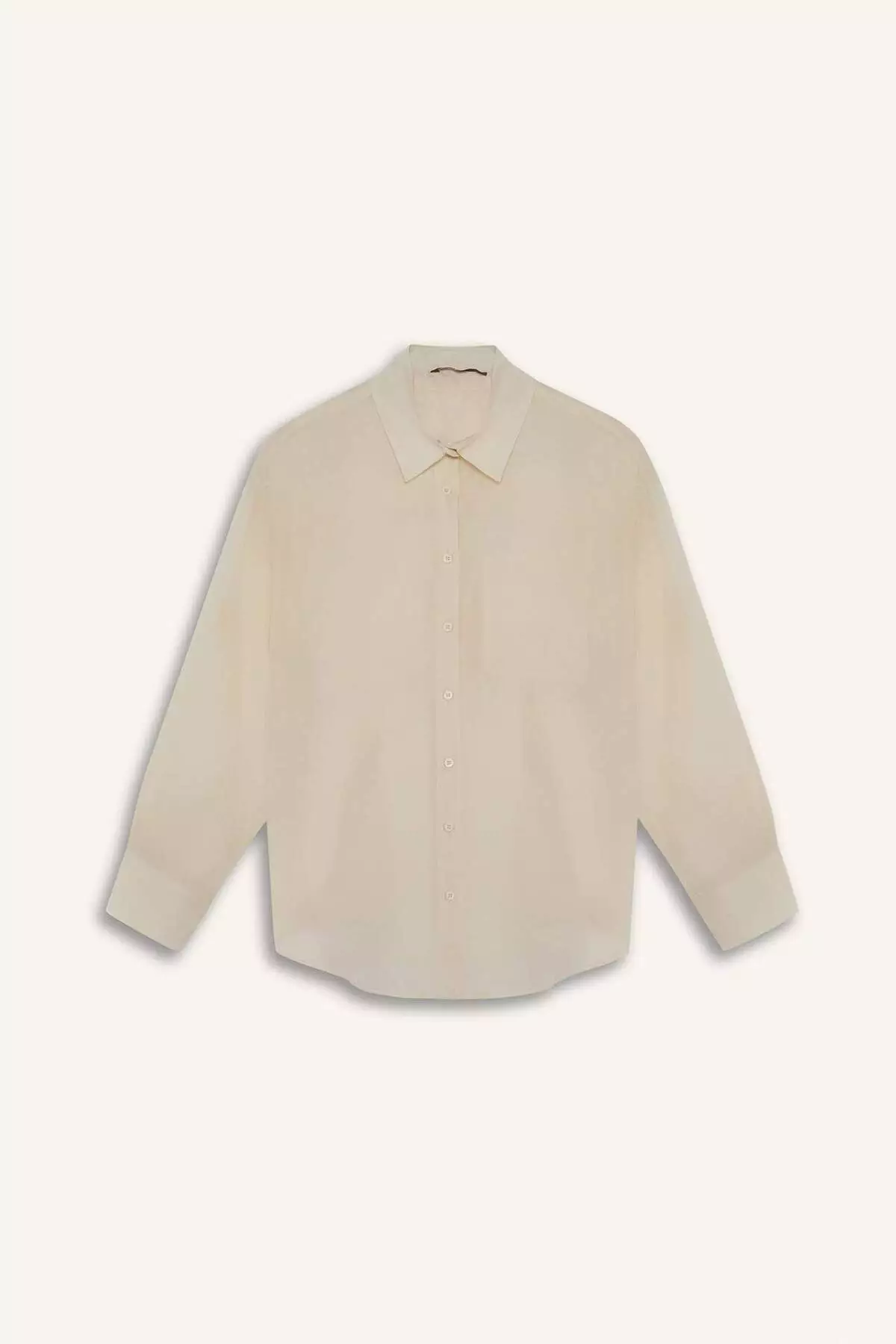 Oversize Wide Fit Basic Plain Modal Long Sleeve Shirt E3866Ax25Sp