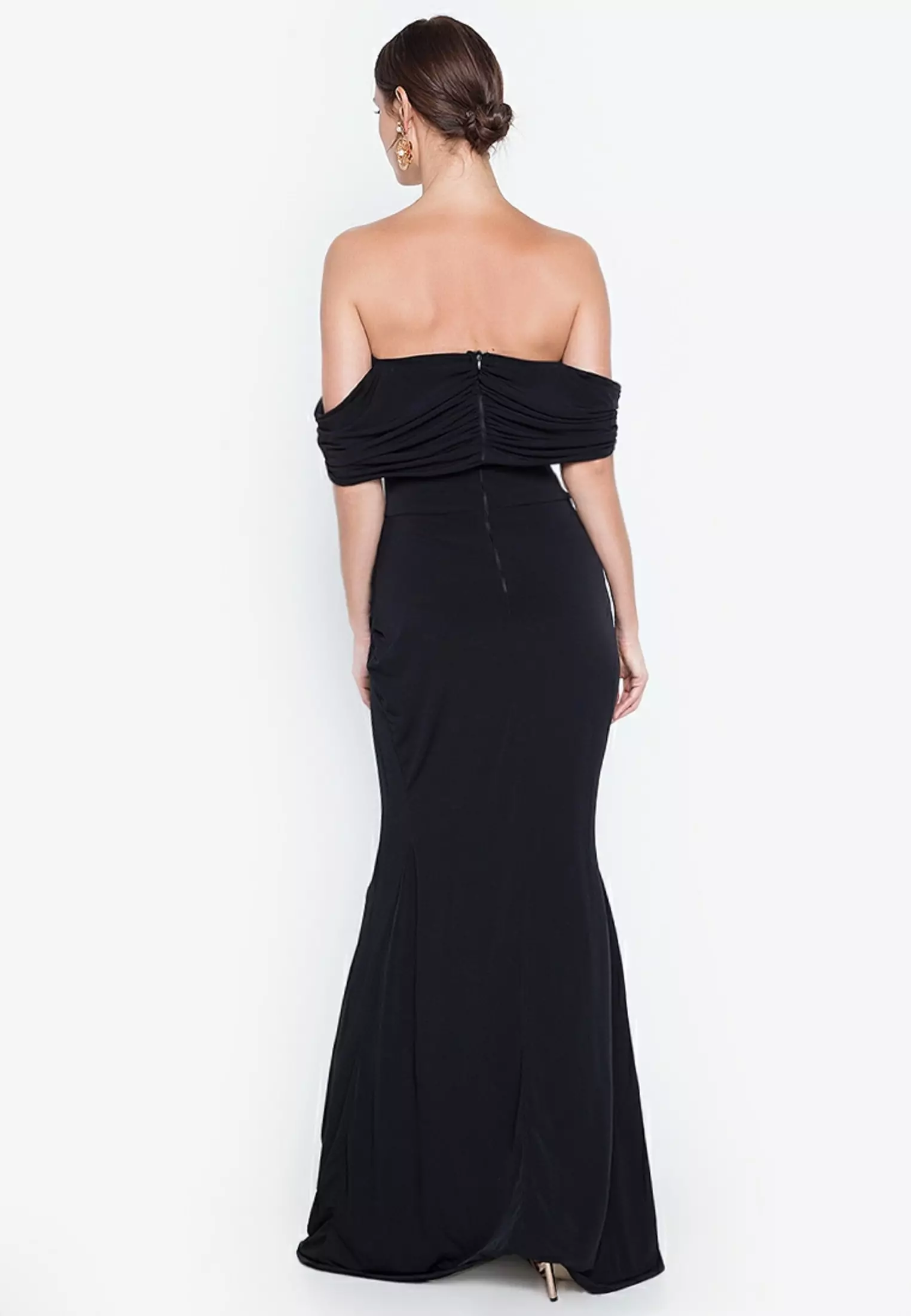 Black off the 2024 shoulder wrap dress