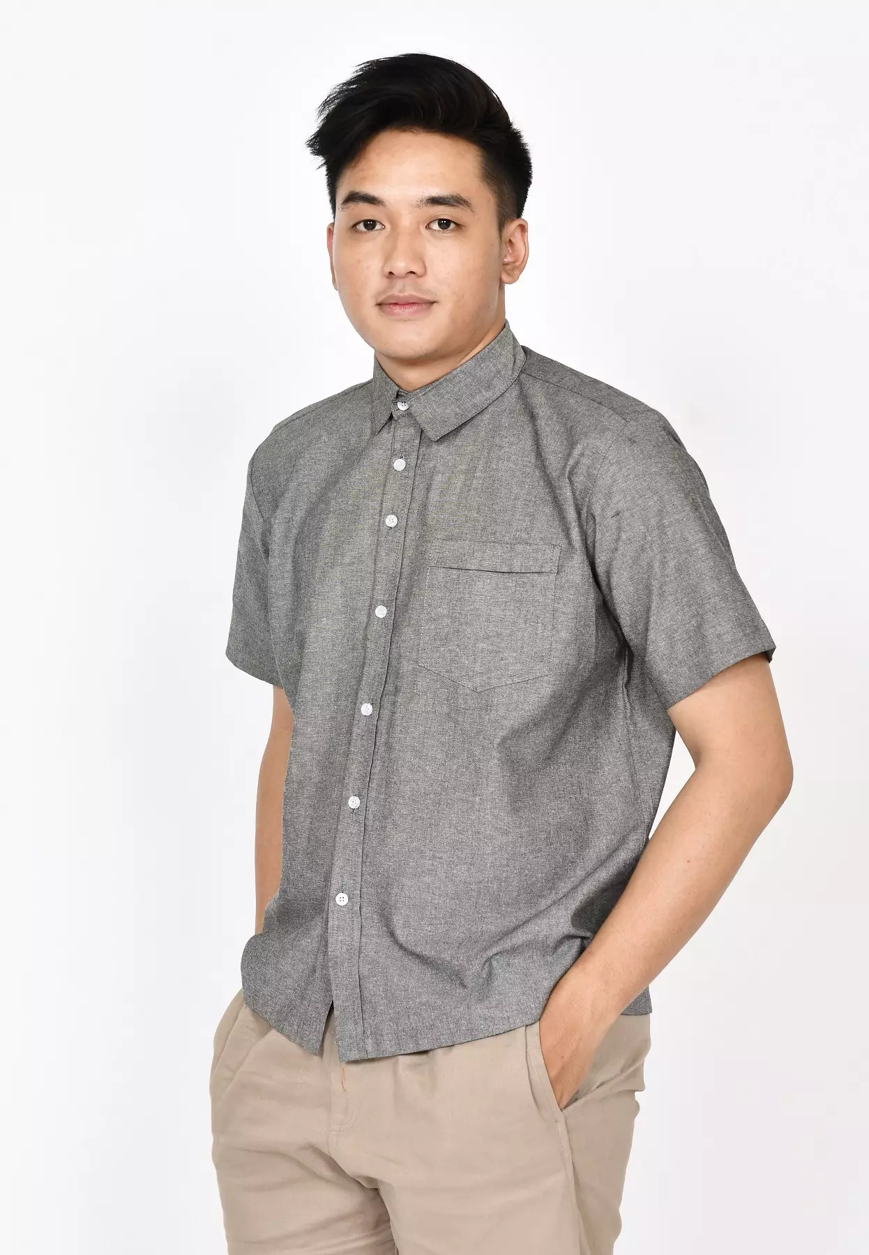 Kemeja Polos S/S Pria