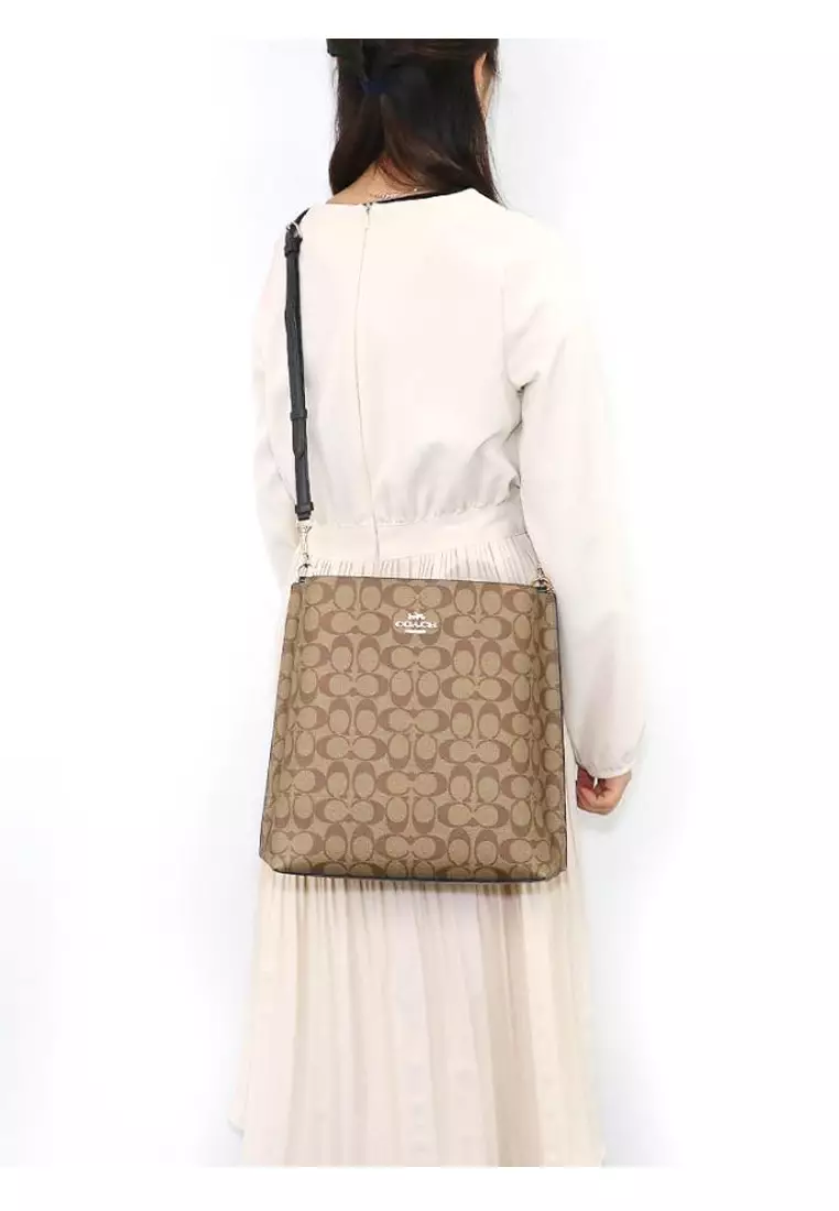 Mollie Bucket Bag In Signature Canvas - Brown/Black