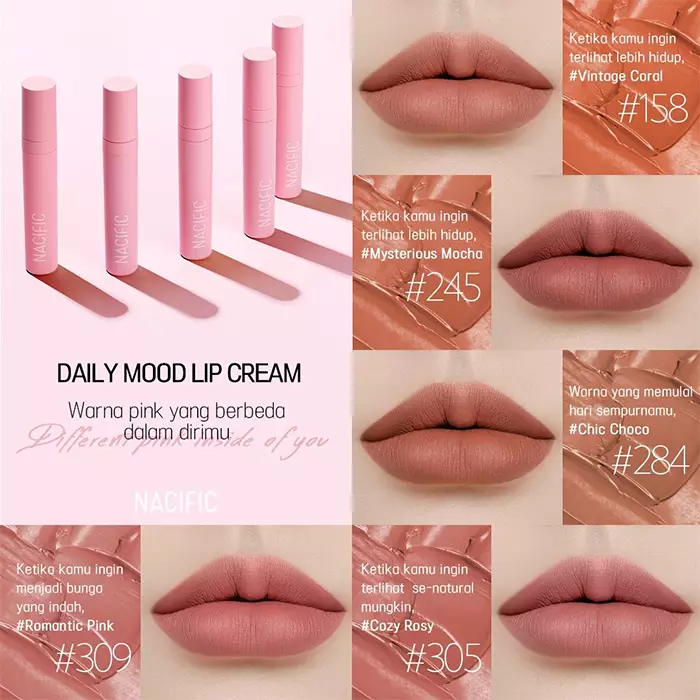 Nacific Daily Mood Lip Cream #305 Cozy Rosy
