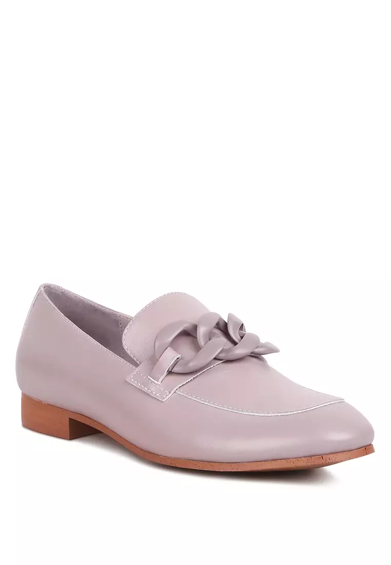 Lena knot leather loafers cheap