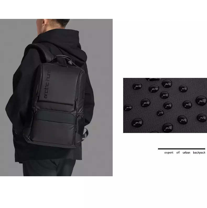 Arctic Hunter B00532 Tas Ransel Backpack Laptop Kerja pria 15.6 Inch USB - BLACK
