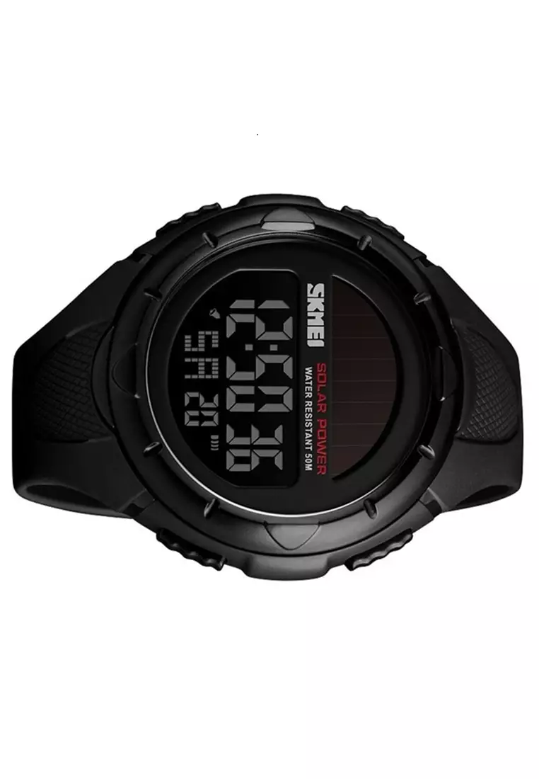 Jam Tangan Casual Tenaga Solar Pria Digital Waterproof Many Function Strap Tali Material Silicon JT92 ORIGINAL