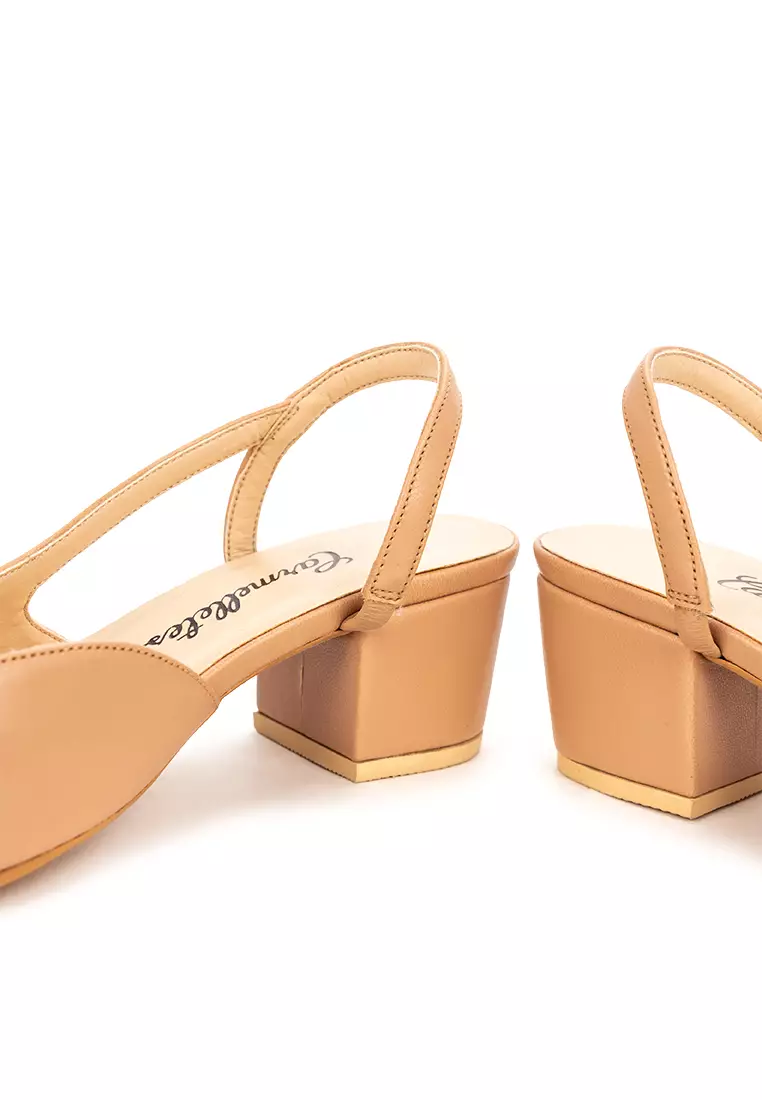 Square Toe Slingback Heels